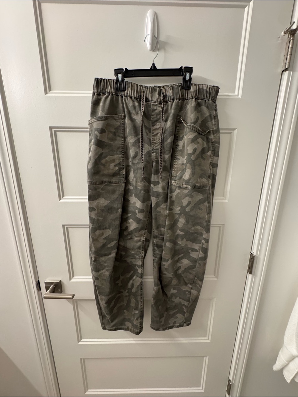Maurices Women’s Barrel Cut Olive Camo Cargo Joggers